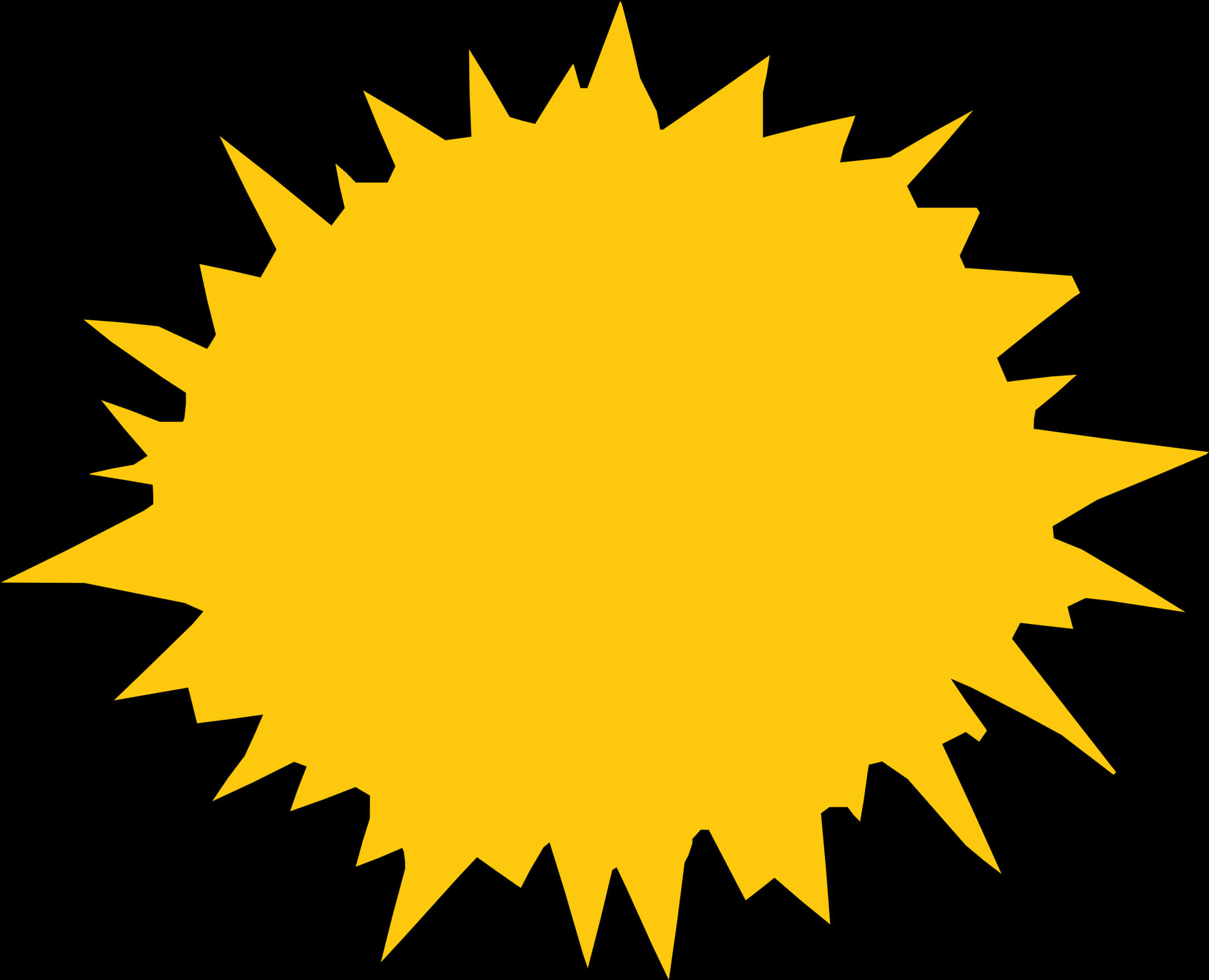 Yellow Starburst Graphicon Black Background PNG image with a transparent background, free high-resolution download