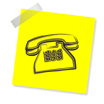 Yellow Sticky Note Telephone Drawing PNG with transparent background