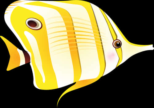 Yellow Striped Tropical Fish Illustration