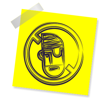 Yellow Stylized Head Icon PNG with transparent background