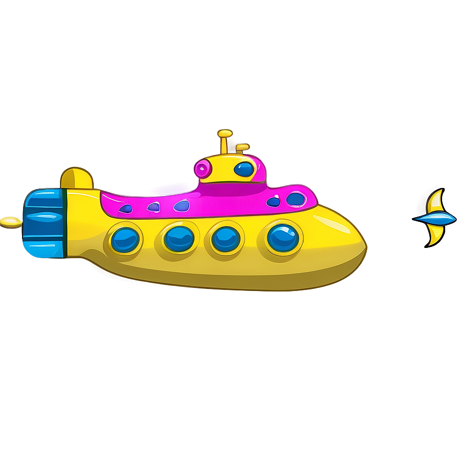 Yellow Submarine In Deep Sea Png 17