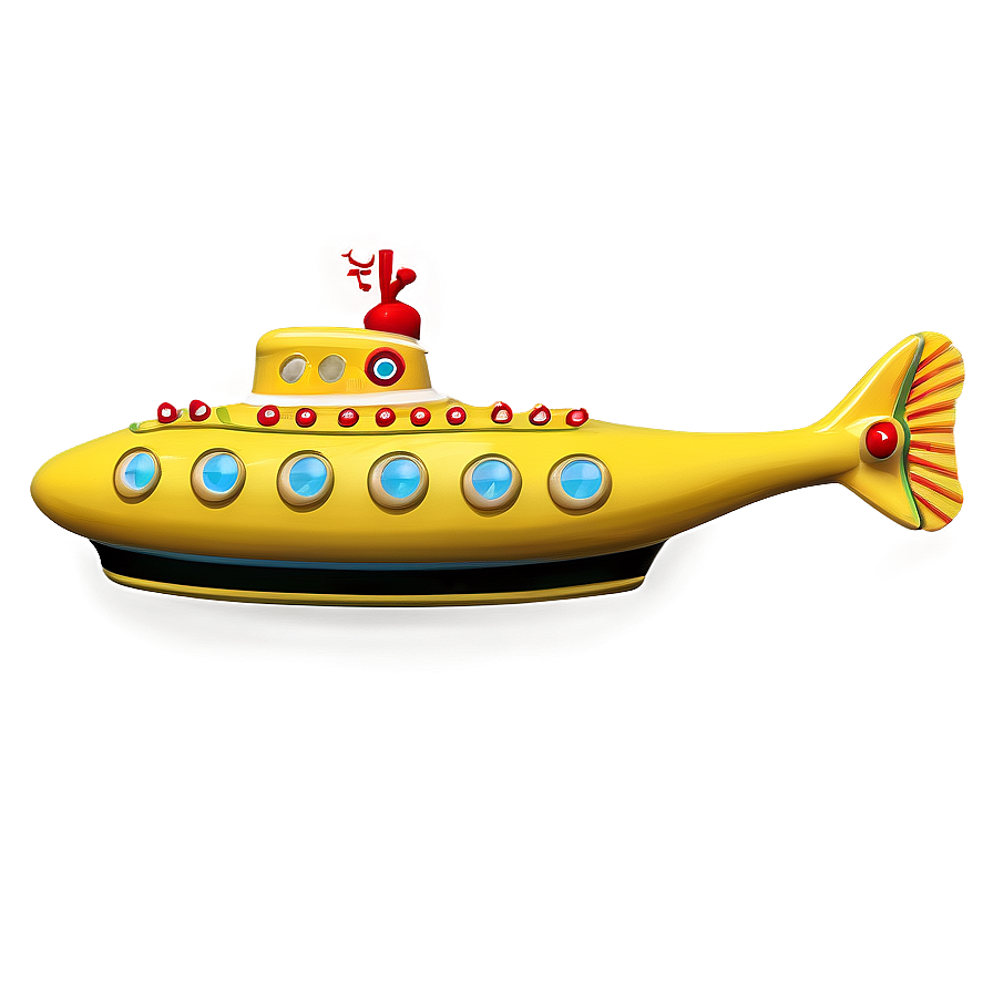 Yellow Submarine On Sea Background Png Qpt72