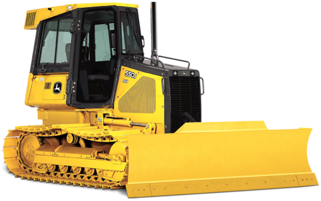 Yellow Track Bulldozer Isolated