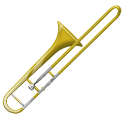 Yellow Trombone Black Background