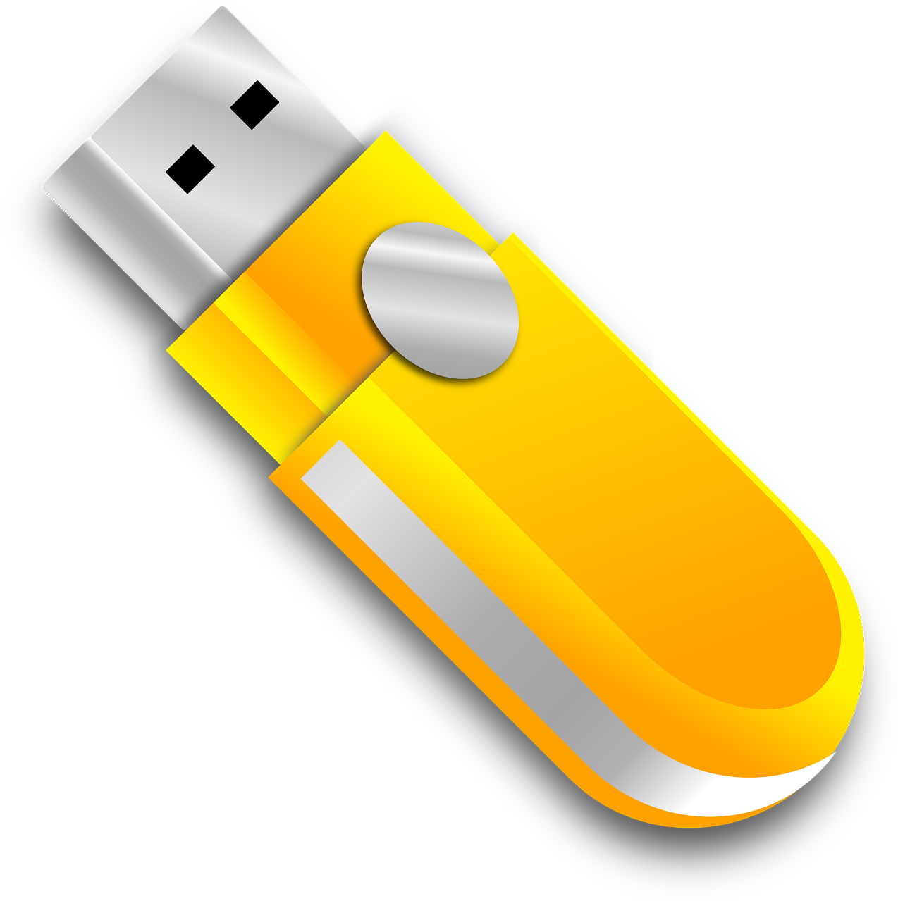 Yellow U S B Flash Drive Icon