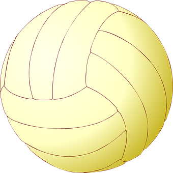 Yellow Volleyball Graphic PNG with transparent background