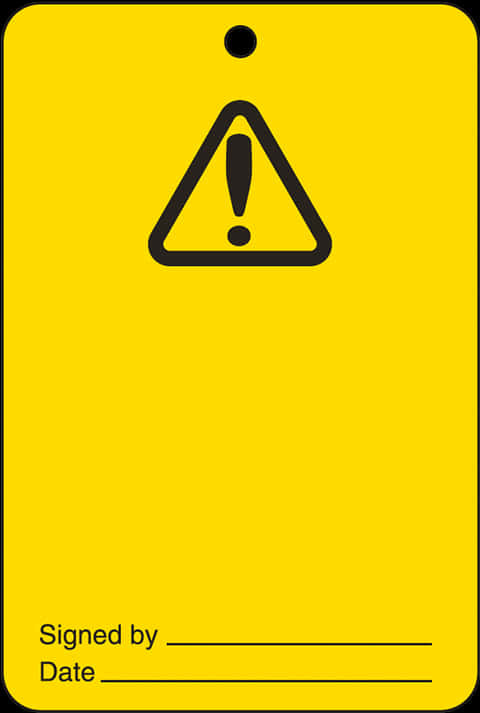 Yellow Warning Tag Exclamation Point