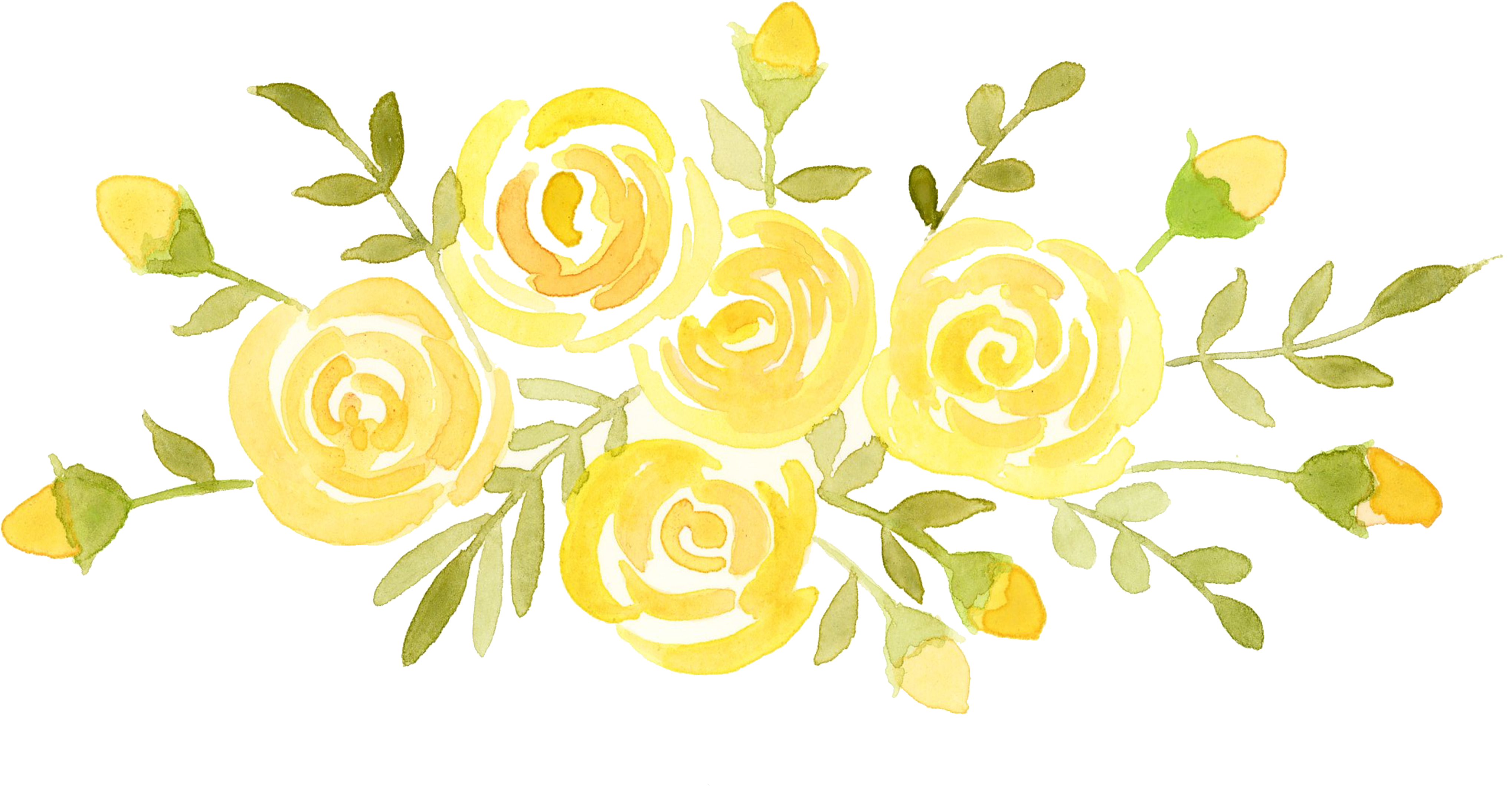 Yellow Watercolor Roses Artwork