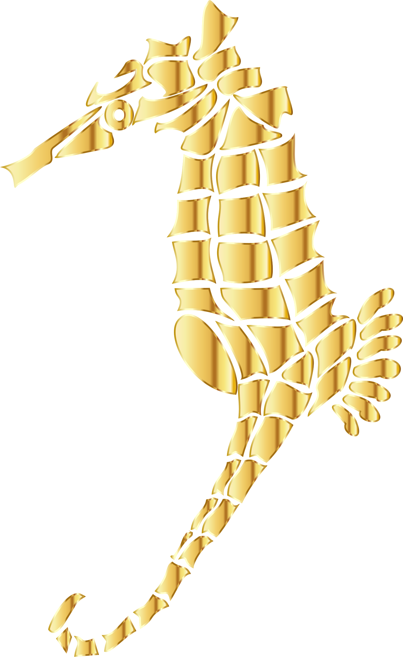 Yellow,seahorse,clip Art - Gold Seahorse Clipart, HD Png Download PNG with transparent background