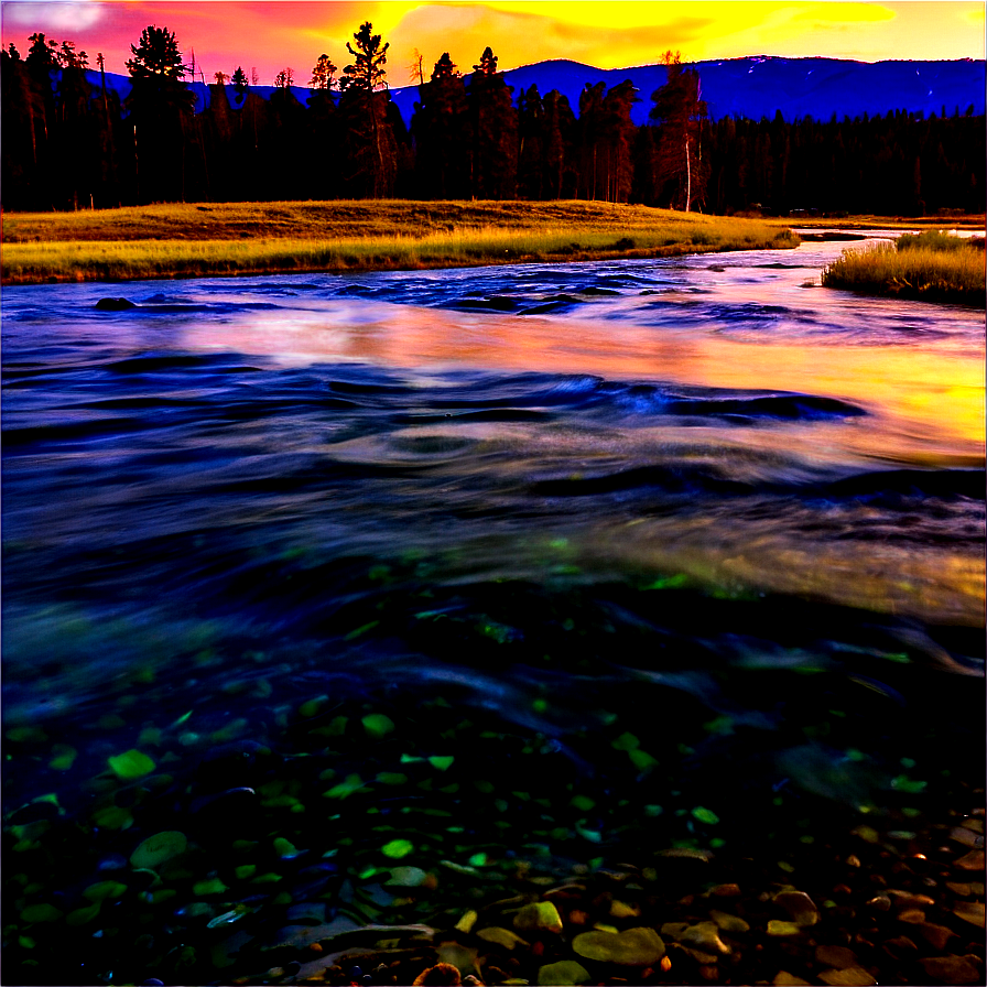 Yellowstone River Sunset Png 06112024