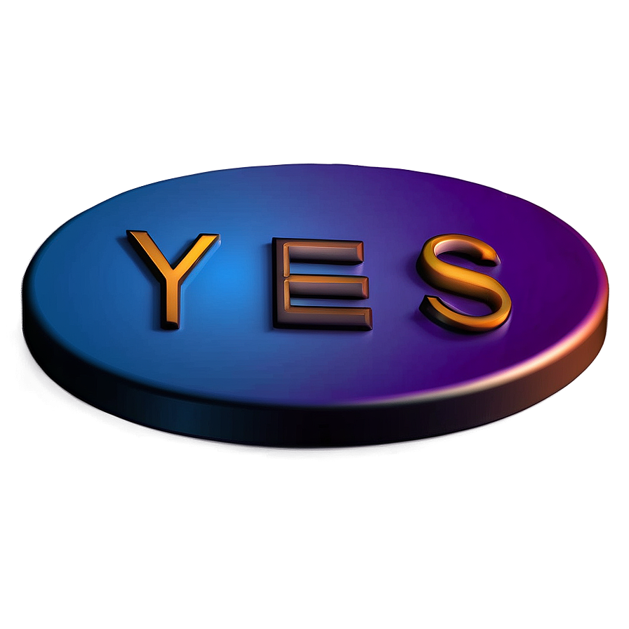 Yes 3D Button PNG 3 PNG with transparent background