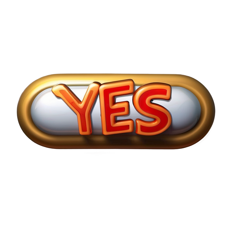 Yes 3D Button PNG rko PNG with transparent background