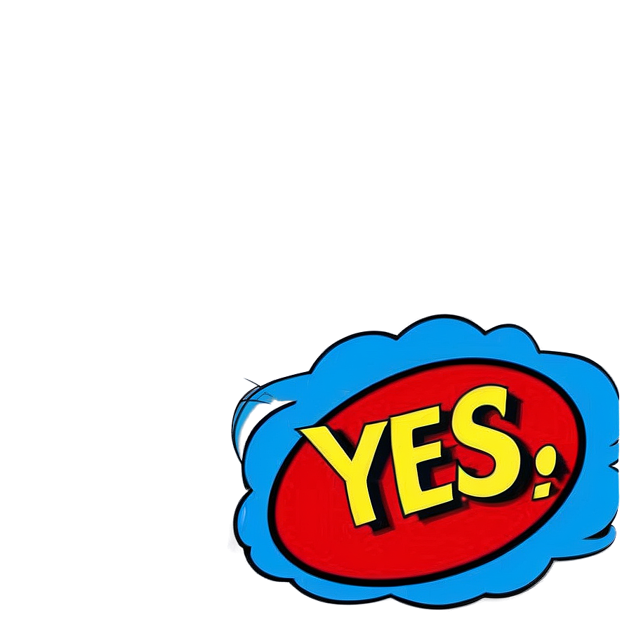 Yes Comic Bubble PNG cai13 PNG with transparent background