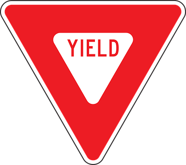 Yield Traffic Sign PNG image with a transparent background, free high-resolution download