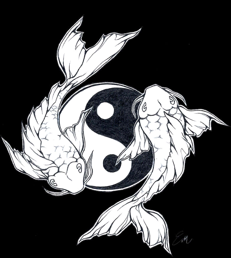 Yin Yang Koi Fish Artwork