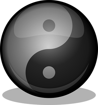 Yin Yang Sphere Illustration PNG with transparent background