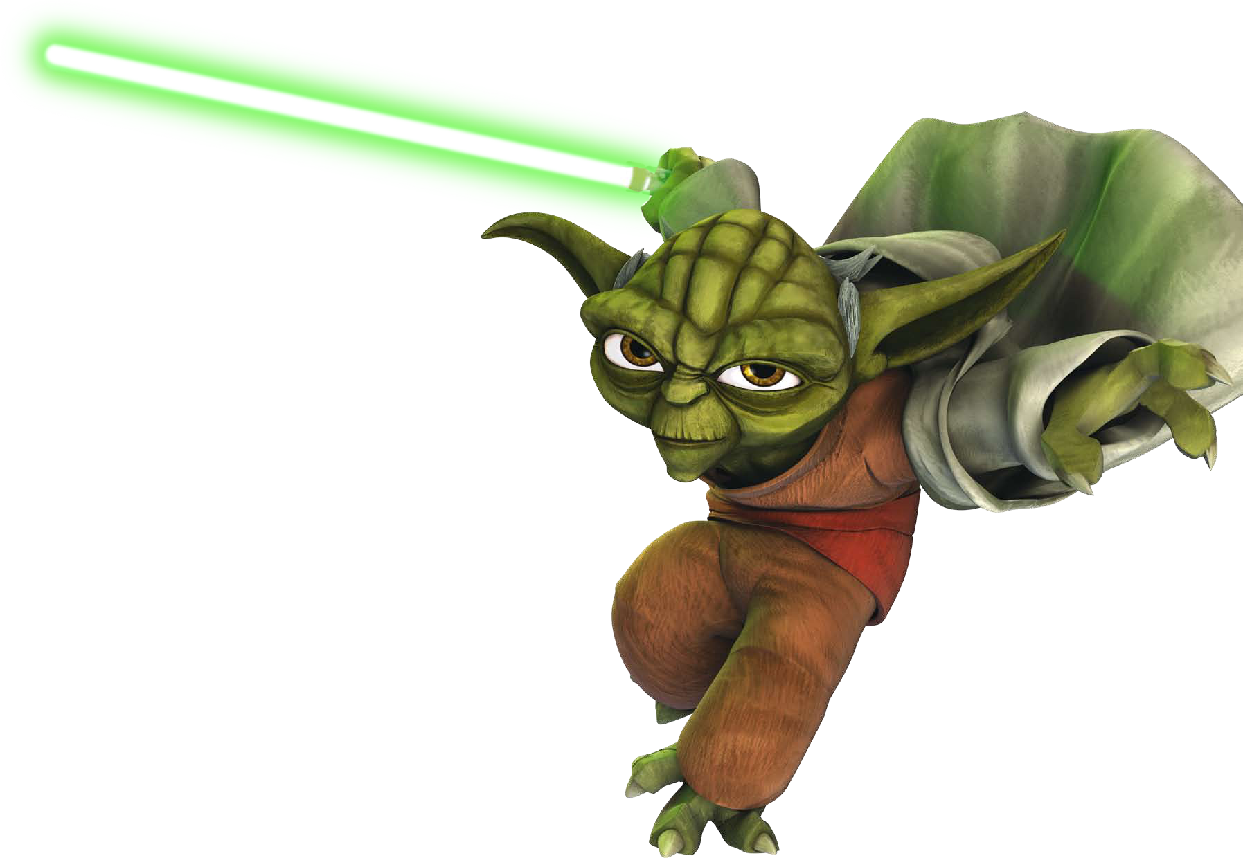 Yoda With Lightsaber Action Pose