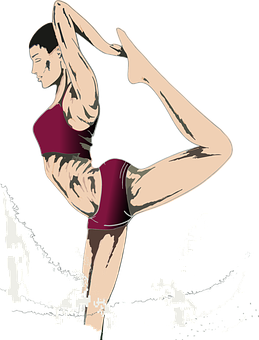 Yoga Pose Athletic Woman Illustration