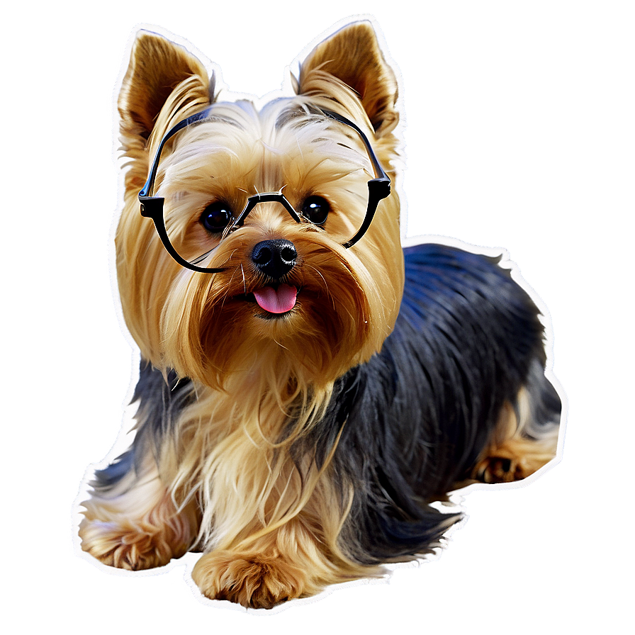 Yorkie With Glasses Png 06242024