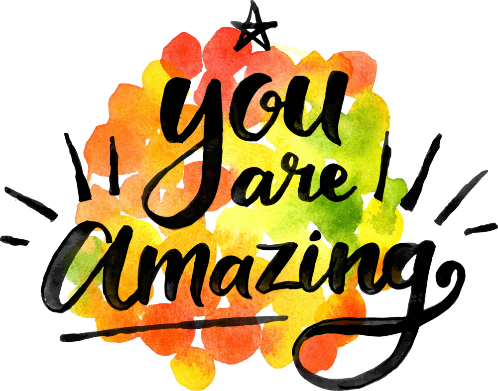 You Are Amazing Watercolor Message