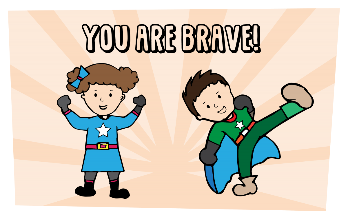 You Are Brave Kids Superheroes PNG with transparent background