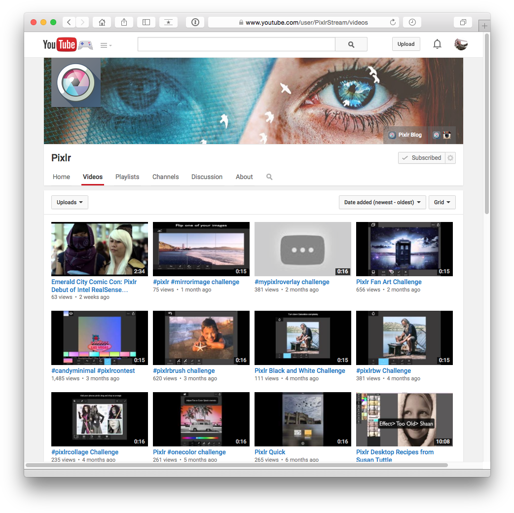 You Tube Channel Interface Mac