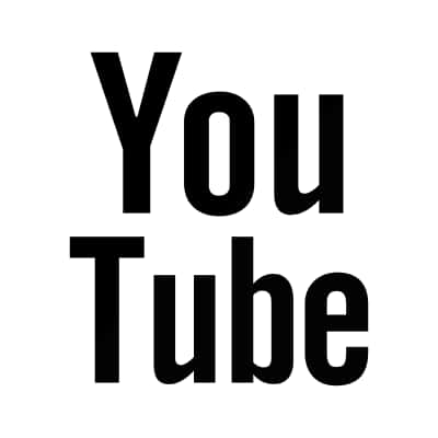 You Tube Logo Blackand White PNG with transparent background