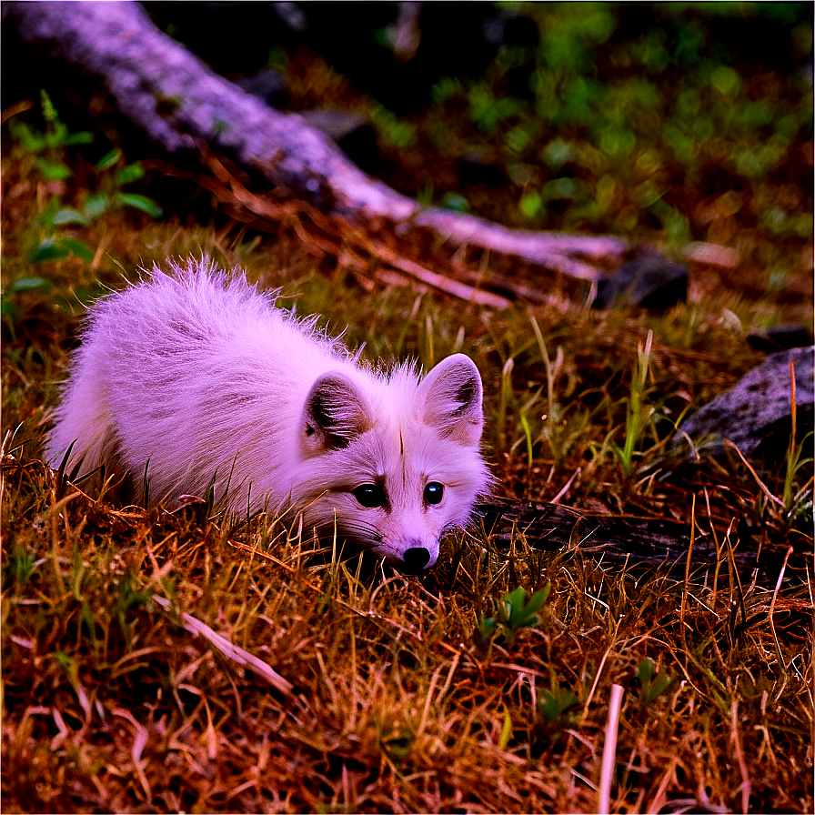 Young Arctic Fox Exploring Png 06232024