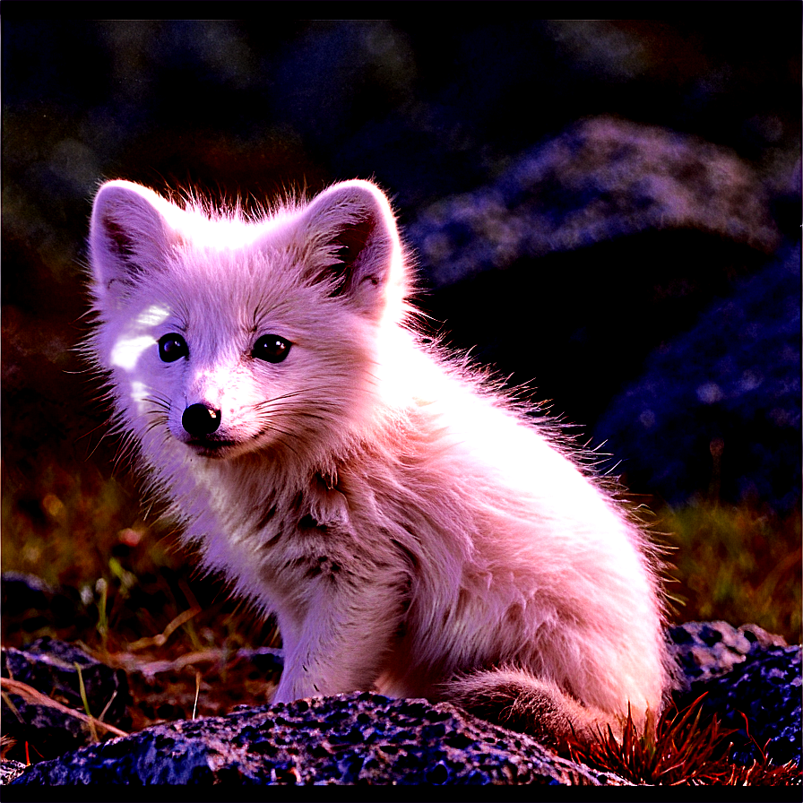 Young Arctic Fox Exploring Png Cki12