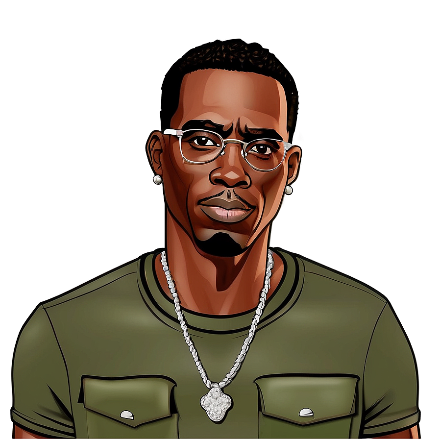 Young Dolph Cartoon Style PNG 06122024 PNG with transparent background