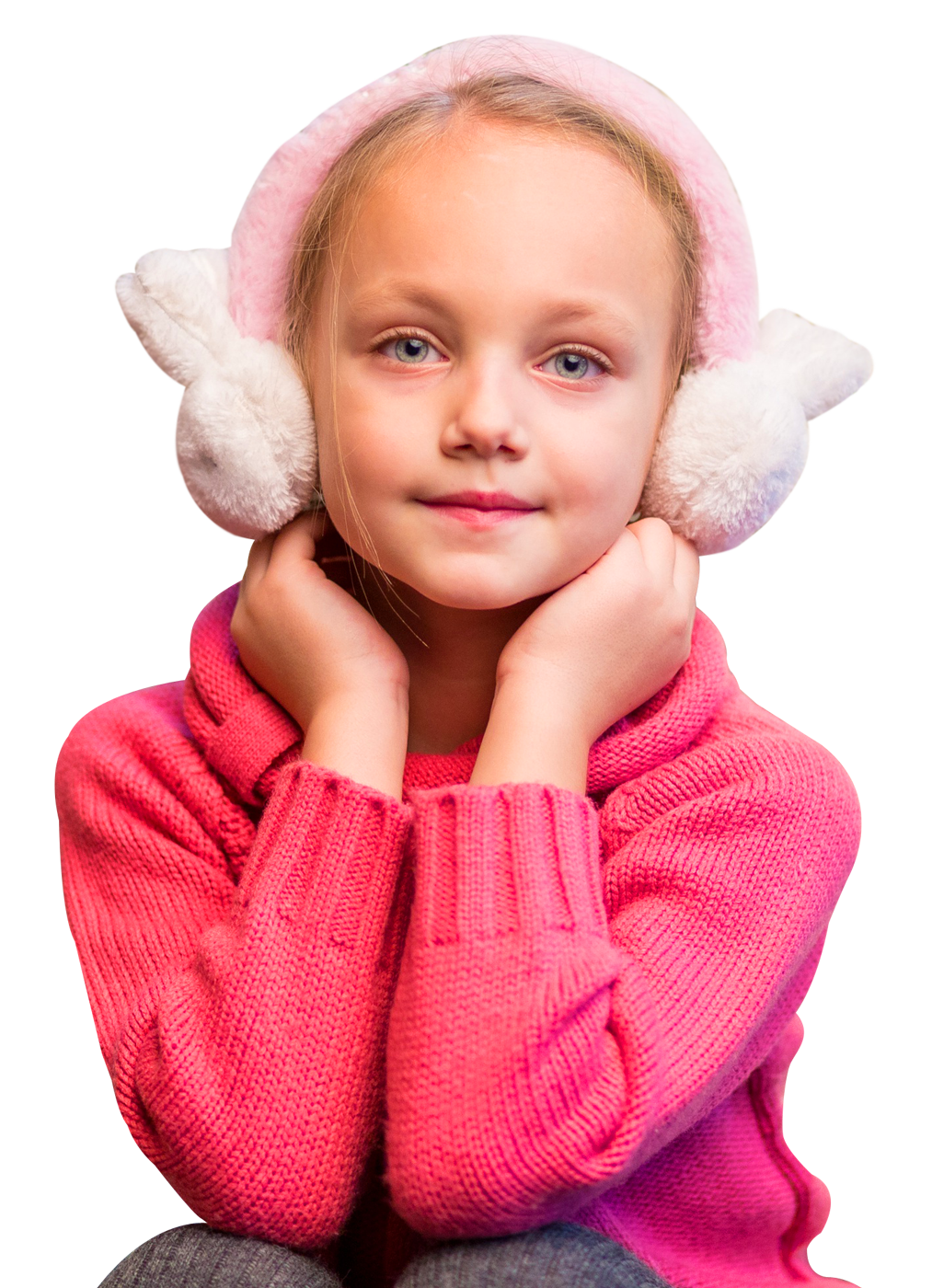 Young Girl Wearing Earmuffs PNG image with a transparent background, free high-resolution download