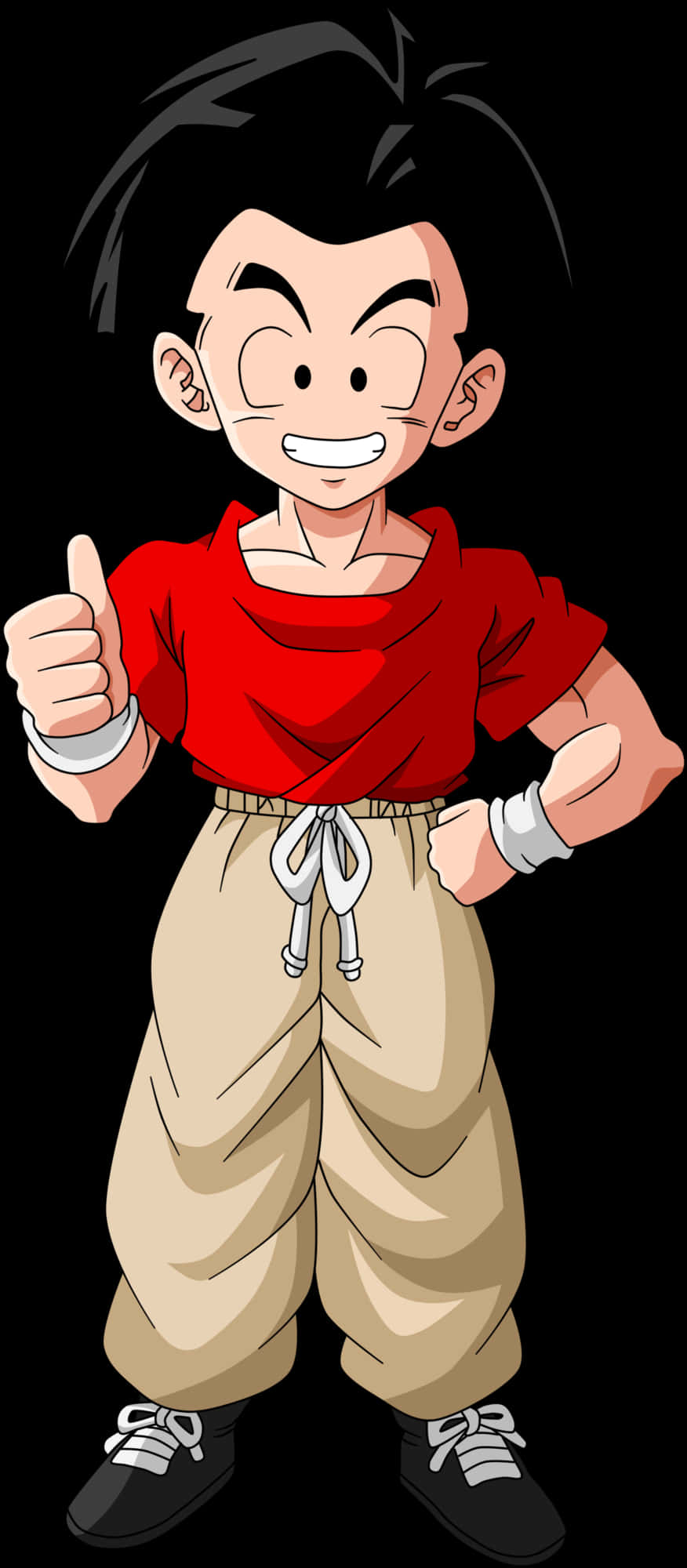 Young Goku Thumbs Up PNG with transparent background