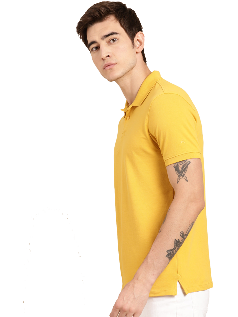 Young Man Yellow Polo Shirt