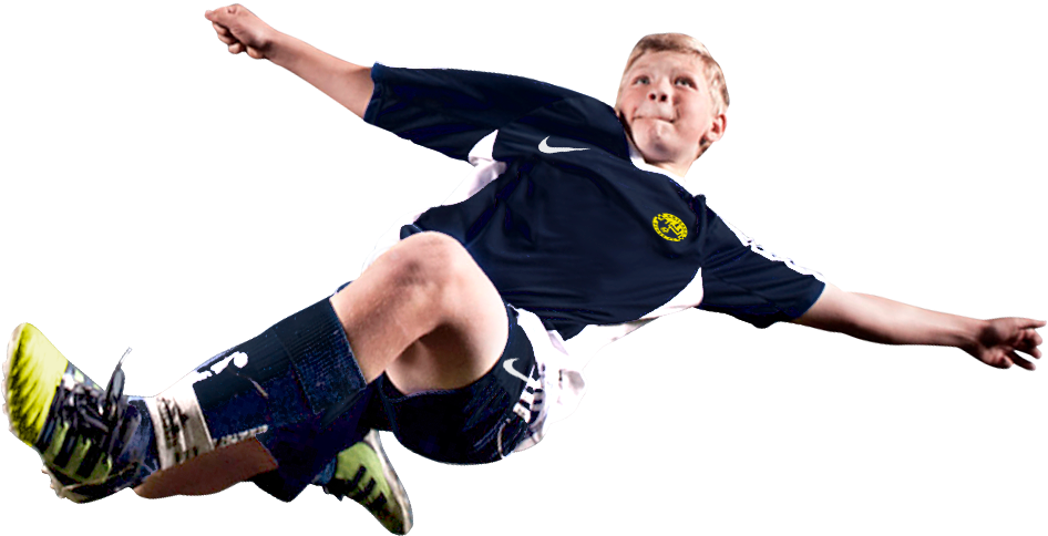 Youth Soccer Player In Action PNG with transparent background