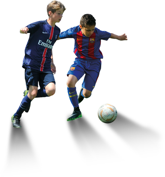 Youth Soccer Players Competingfor Ball