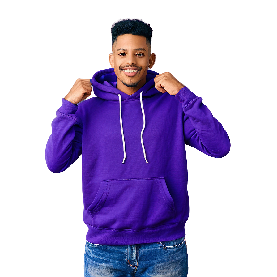 Youthful Purple Hoodie Illustration Png 17