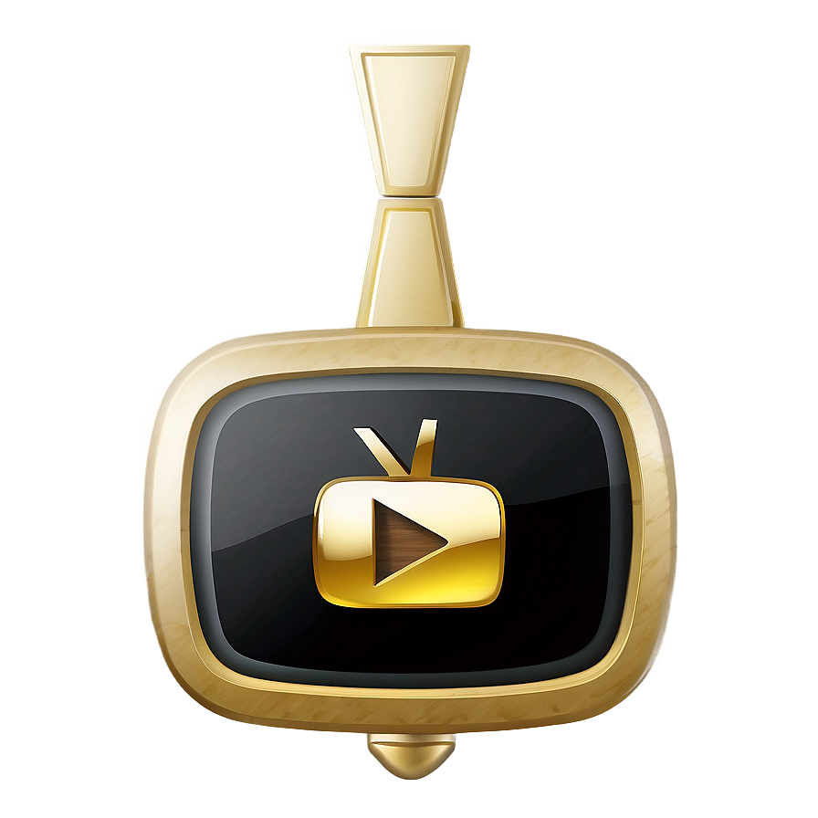 Youtube Gold Play Button PNG mel21 PNG with transparent background