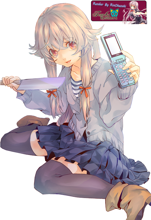 Yuno Gasai Wallpaper Cellphone - Yuno Gasai White Hair, HD Png Download PNG with transparent background