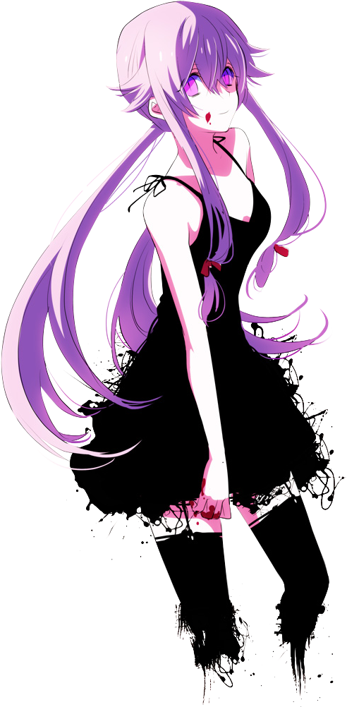 Yuno Gasai Black Dress Png - Mirai Nikki Wallpaper Phone, Transparent Png PNG with transparent background