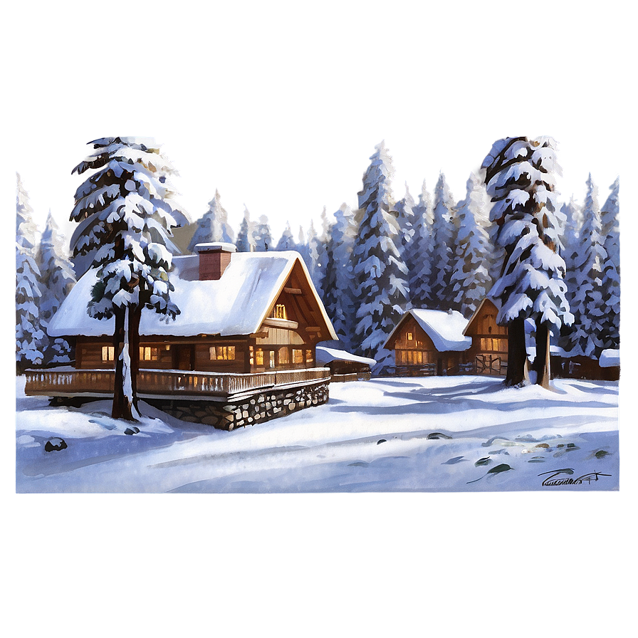 Zakopane Winter Scene PNG vrh PNG with transparent background