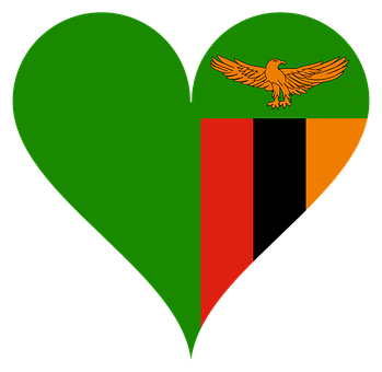 Zambian Heart Flag Graphic