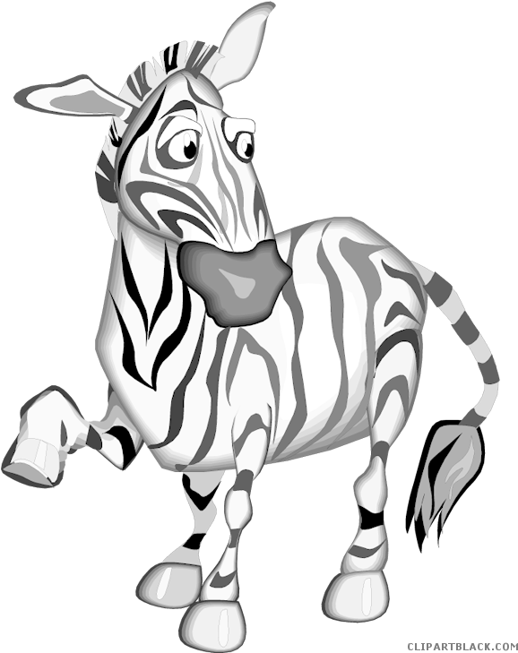Zebra Animal Free Black White Clipart Images Clipartblack - Dancing Zebra Cartoon Gif, HD Png Download PNG with transparent background