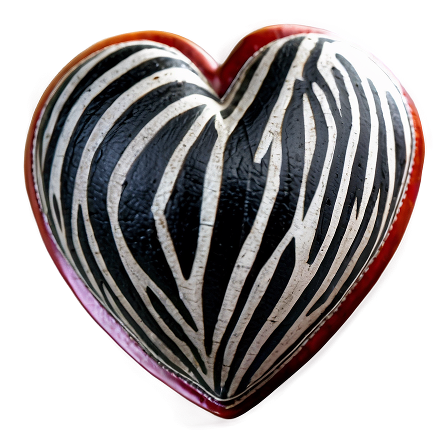 Zebra Print Heart Shape Png 06272024