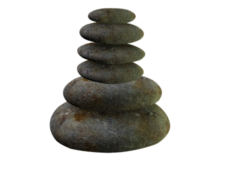 Zen Stone Stack Black Background