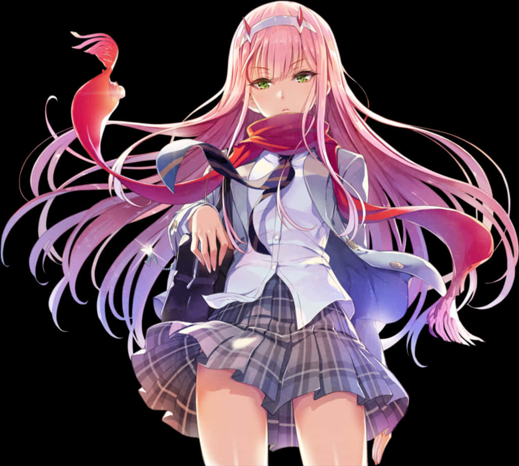 Zero Two Anime Character Illustration