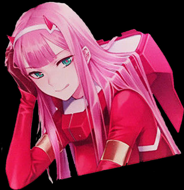 Zero Two Smiling Anime Character