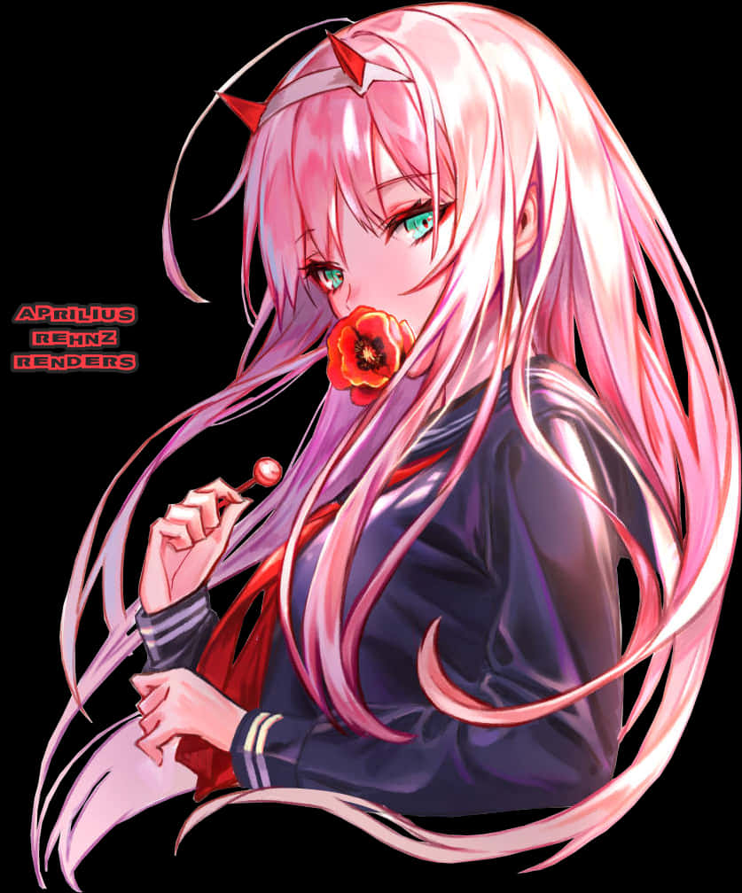 Zero Two V - Zero Two Render PNG with transparent background