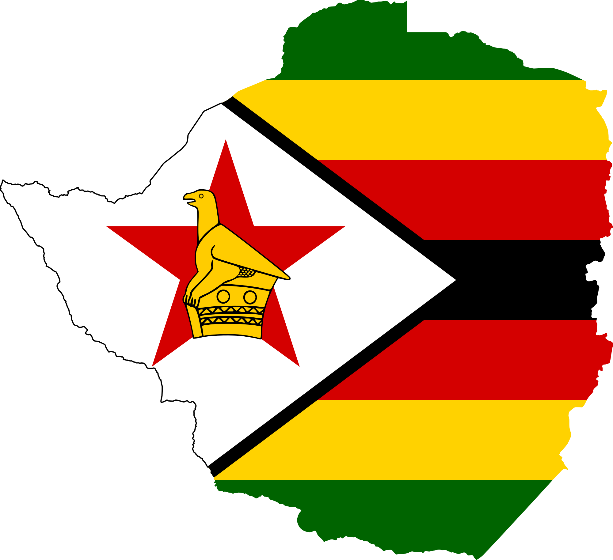 Zimbabwe Flag Map Graphic