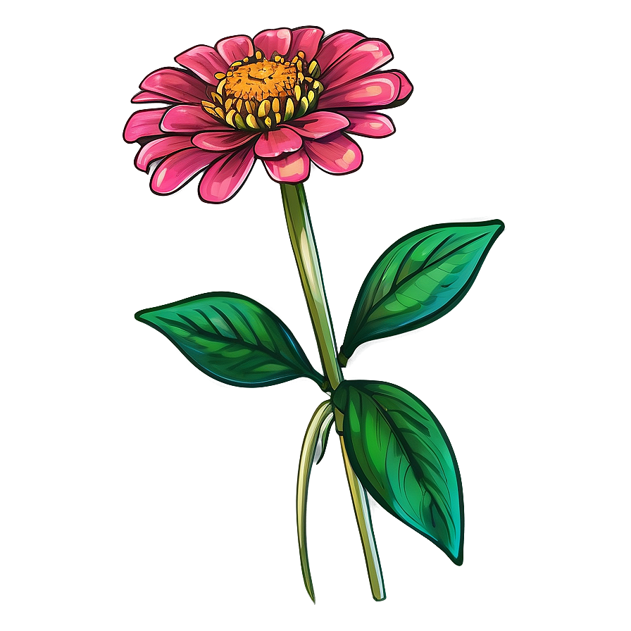 Zinnia Flower Sketch Png Asj