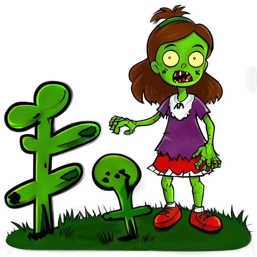 Zombie Girl Cartoon Png Mpk